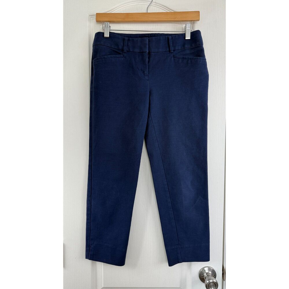 LOFT Women's Marisa The Riviera Pants Cropped Navy Blue Size 0